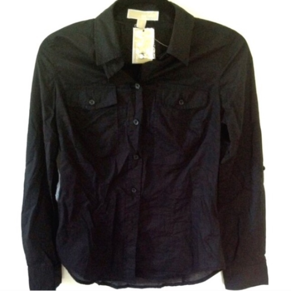Michael Kors Black Button Down Dress Shirt sz S